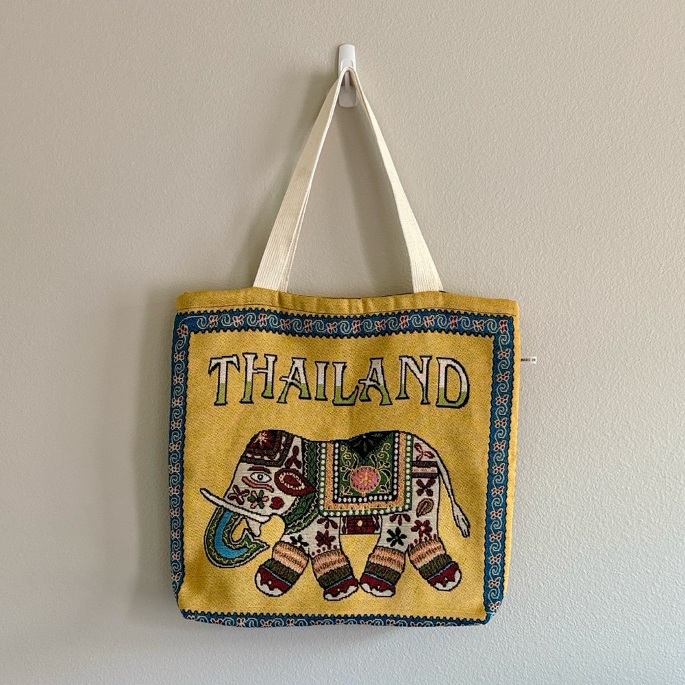 Thailand Elephant Motif Tote Bag